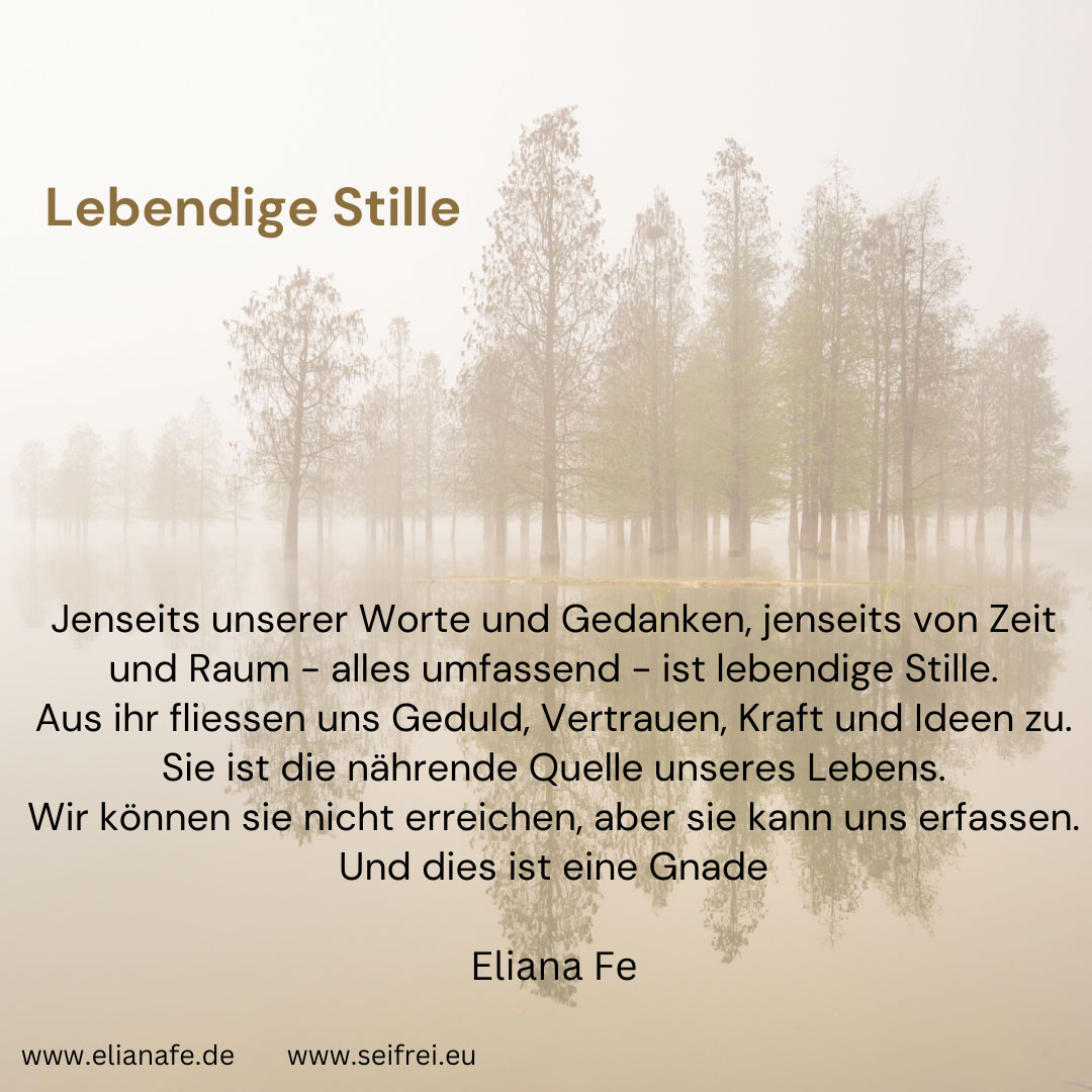 Spruch Eliana Fe über lebendige Stille